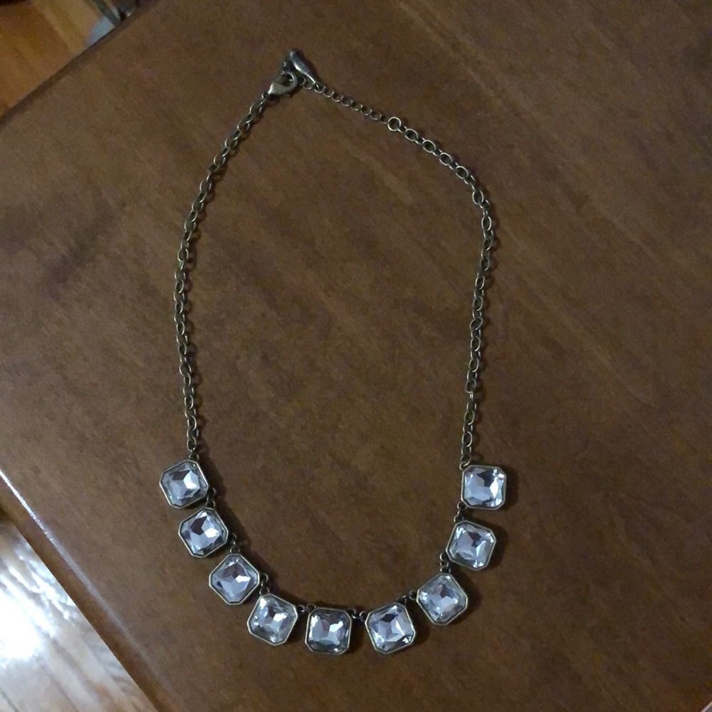 Chloe + Isabel gold colored necklace with clear stones